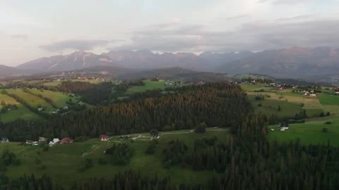 Flight in the sky over the mountains of Poland Stock Footage 249733726