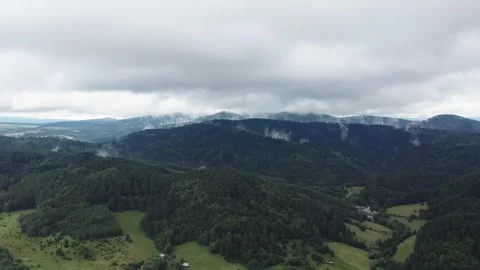 Flight in the sky over the mountains of Poland Stock Footage 249736334