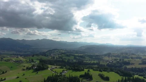 Flight in the sky over the mountains of Poland Stock Footage 249739988