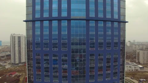 The flight up the skyscraper Stock Footage