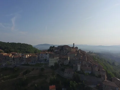 Flight on small town in italy Stock Footage 72200399