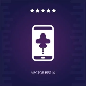 Flight smartphone vector icon Stock Illustration