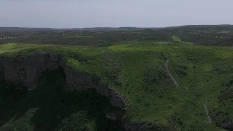 Flight in some ravines visualizing the abandoned town of Oreja-Toledo Stock-Footage 277727120