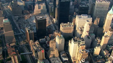 Flight south from Ground Zero over Battery Park. Shot in 2003. Stock Footage 59522148