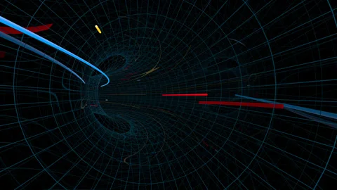 Flight in space in a black hole through space and stars. Video stock 266157030