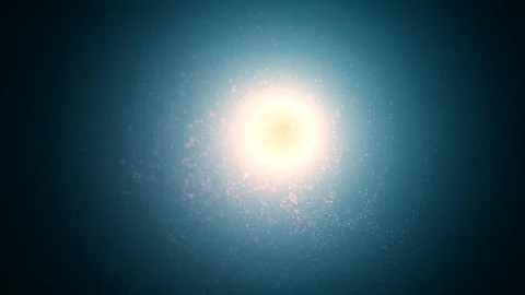Flight in space to the star. Bright particle animation Stock Footage 108034839