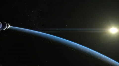Flight Of The Space Station. 4K Stock Footage 64753667