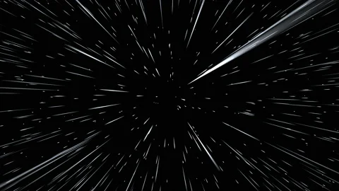 Flight in space through the stars light speed animation Stock Footage 165164936