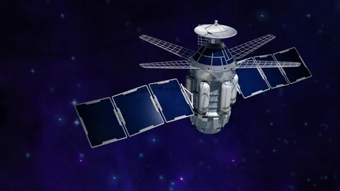 Flight of the spacecraft Video stock 89741125