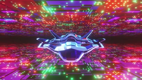 The flight of a spaceship through a bright shimmering tunnel. Stock Footage 158970427