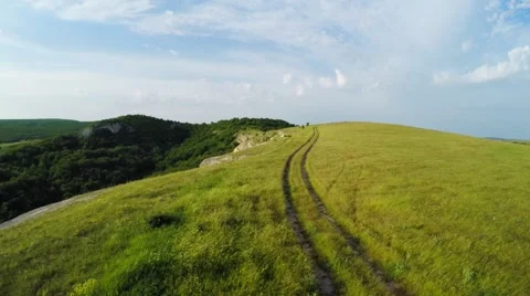 Flight in spring mountain Stock Footage 50307479