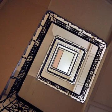 A flight of stairs. the path to the top Foto stock