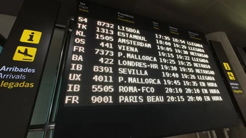 Flight Status Board Stock Footage 250458591