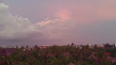 Flight at sunset overlooking the Indian Ocean in Bali Indonesia. Stock Footage 145895172