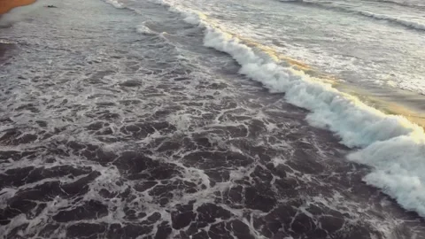 Flight at sunset overlooking the Indian Ocean in Bali Indonesia. Stock Footage 145895438