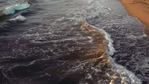 Flight at sunset overlooking the Indian Ocean in Bali Indonesia. Stock Footage 145895568