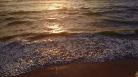 Flight at sunset overlooking the Indian Ocean in Bali Indonesia. Stock Footage 145897079