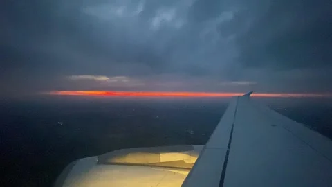 Flight sunset passing Stock Footage 201032044