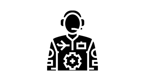 Flight test aeronautical engineer glyph icon animation Stock Footage 326155105
