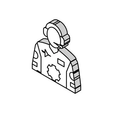 Flight test aeronautical engineer isometric icon vector illustration Stock Illustration