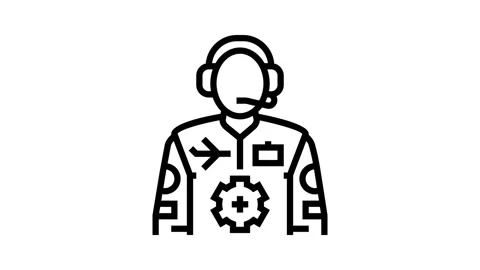 Flight test aeronautical engineer line icon animation Stock Footage 326133673