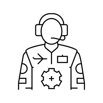 Flight test aeronautical engineer line icon vector illustration Stock Illustration