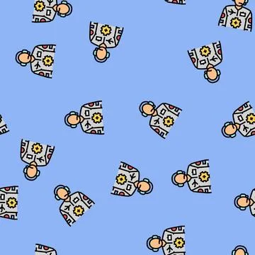 Flight test aeronautical engineer vector seamless pattern 스톡 일러스트
