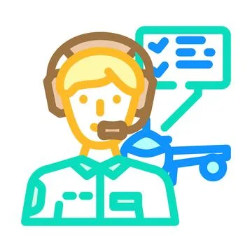 Flight test engineer aeronautical engineer color icon vector illustration Stock Illustration