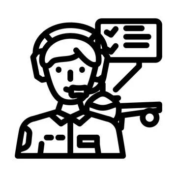 Flight test engineer aeronautical engineer line icon vector illustration Stock Illustration