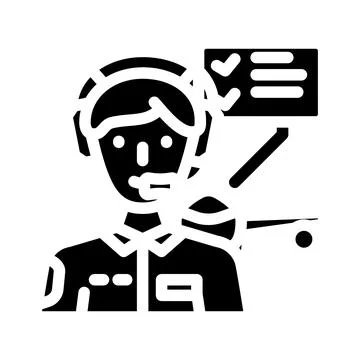 Flight test engineer aeronautical engineer glyph icon vector illustration Stock Illustration
