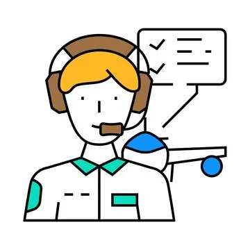 Flight test engineer aeronautical engineer icon color illustration Stock Illustration