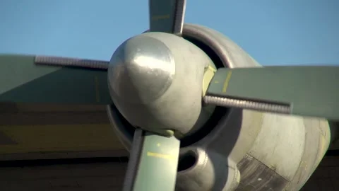 Flight test station. Rotating propeller on An-12BK military transport aircraft. Stock Footage 173006961