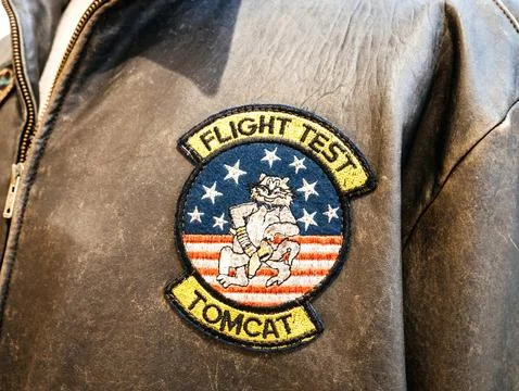 Flight Test Tomcat Patch on Jacket Stock Photos