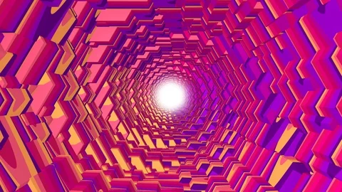 Flight through 3d colorful polygonal scales tunnel background new quality motion Stock Footage 105851004