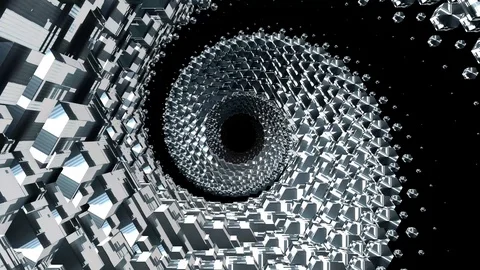 Flight through 3d colorful polygonal spiral scales tunnel background new quality Stock Footage 105857184