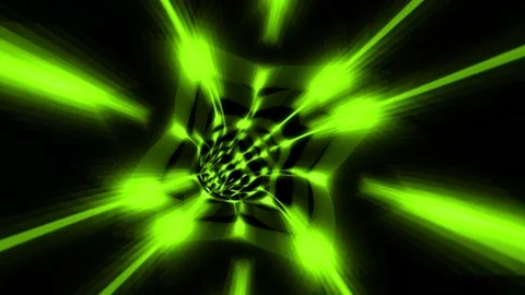 Flight through abstract sci-fi green tunnel. Abstract energy tunnel in space. Stock Footage 163056759
