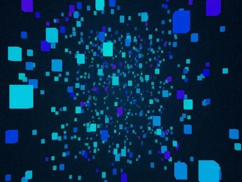 Flight through abstract space of cubes 3d animation Stock-Footage 81100908