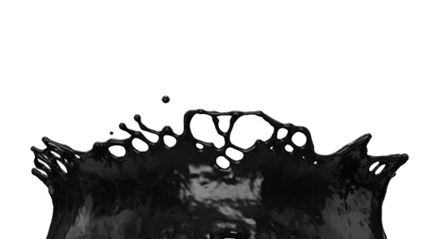 Flight through black paint splash in extreme slow motion, with alpha (FULL HD) Video stock 38831325