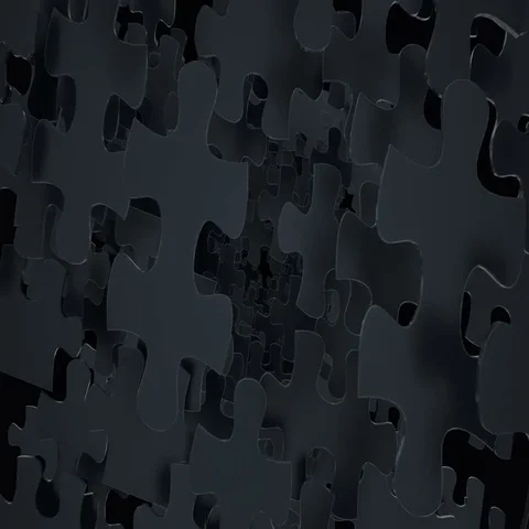 Flight through black puzzle elements. Vídeos de archivo 69548130