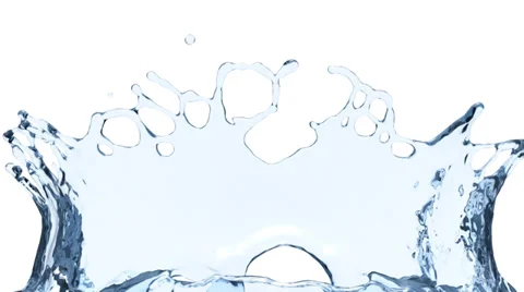 Flight through blue water splash in slow motion, on white background (FULL HD) Vídeos de archivo 38999626