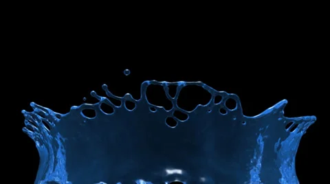 Flight through blue water splash in extreme slow motion, with alpha (FULL HD) 스톡 동영상 39025001