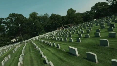 Flight through a Cemetery (4K Drone) Stock Footage 240649714