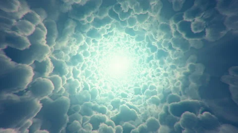 Flight through cloud tunnel 스톡 동영상 55537865