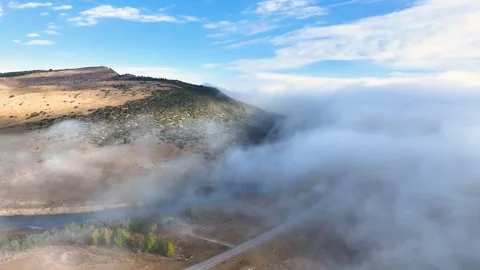 Flight through the Clouds 04 | Mountains | Fog &amp; Low Clouds | 4K Drone Stock Footage 259859111