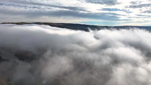 Flight through the Clouds 05 | Mountains | Fog &amp; Low Clouds | 4K Drone Stock Footage 259859110
