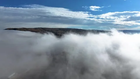 Flight through the Clouds 11 | Mountains | Fog &amp; Low Clouds | 4K Drone Video stock 259858973