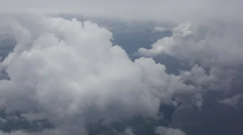 Flight through clouds above river, nice background Stock Footage 52841412