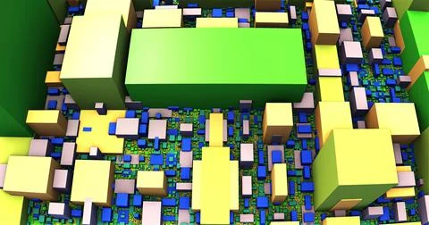 Flight through Cube Stock Illustration