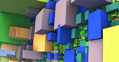 Flight through Cube Stock Illustration