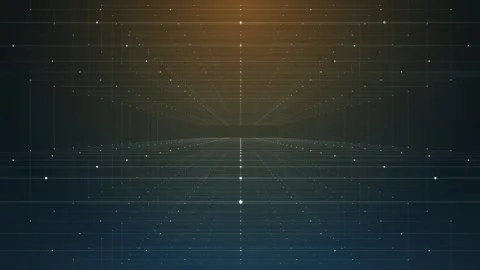 Flight through cyber field consisting of a grid Stock Footage 104572657